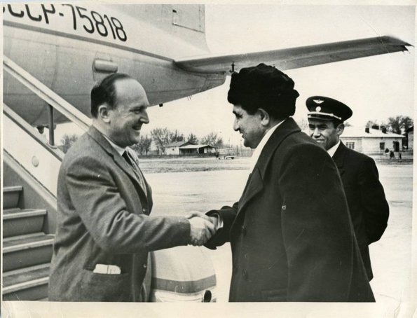 1963 Ташкент Аэропорт Встреча Президента Международной Организации Журналистов Мориса Эрмана