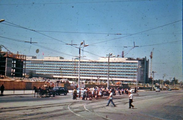 1970 Ташкент Пр Ленина Трамвайная Остановка у Гостиницы Ташкент