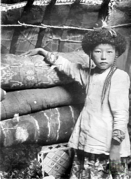 1910 Kazakh Girl in Yurt