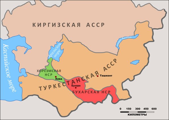 1922 Карта Туркестанской АССР