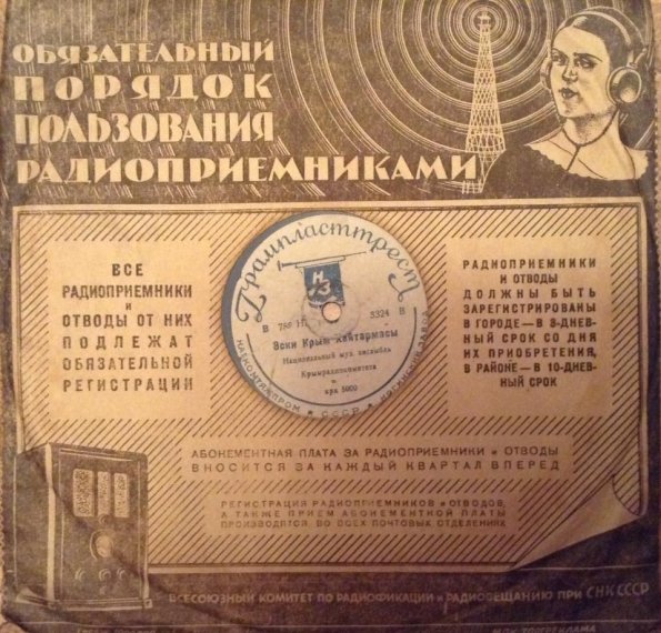 1938 Обложка-Конверт Пластинки о Регистрации Всех Радиоприемников